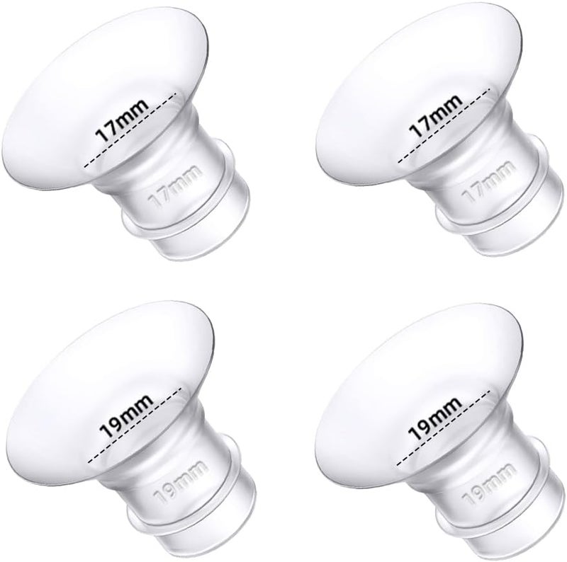 Trymall Flange Inserts 17mm 19mm for Medela,Spectra 24mm Shields/Flanges,Compatible with TSRETE,CPPSLEE,Momcozy S9Pro/S9/S12Pro/S12 Wearable Breast Pump,Reduce 24mm Nipple Tunnel Down to 4pcs - Image 1